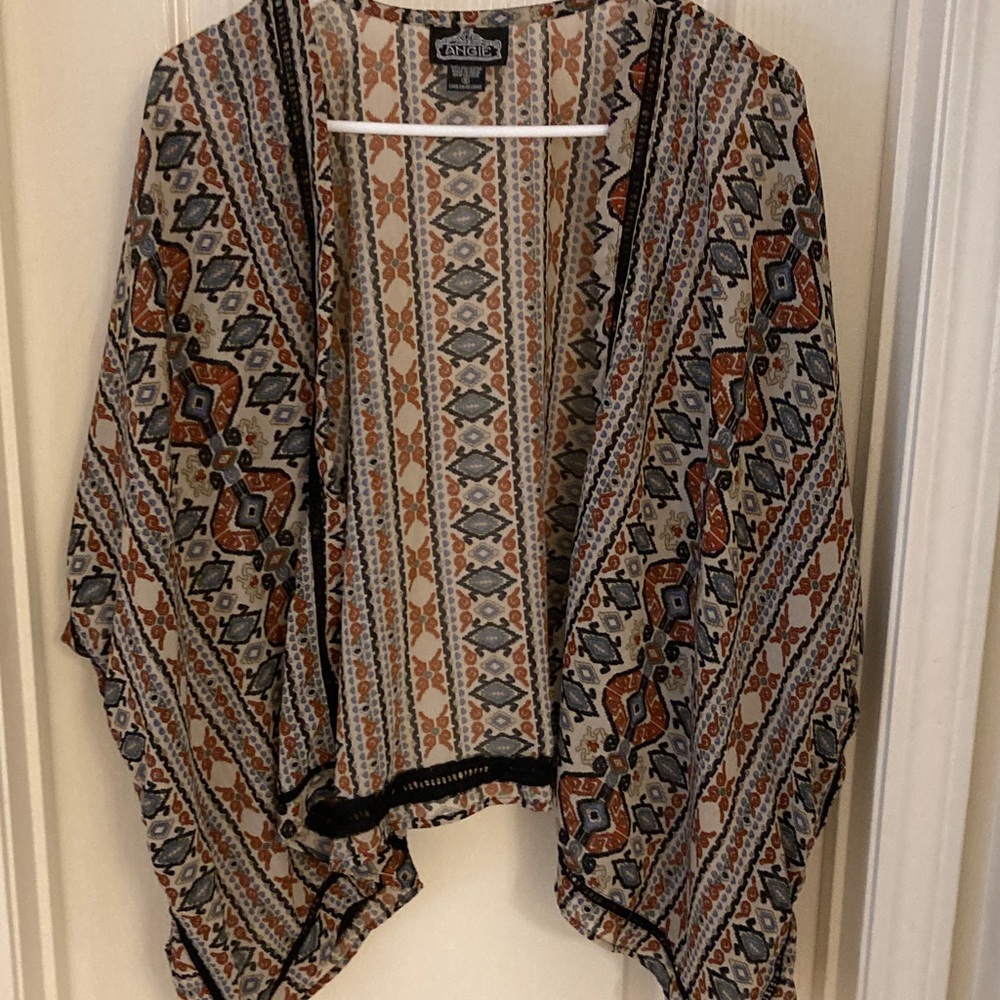 Multicolor Geometric Women's Poncho